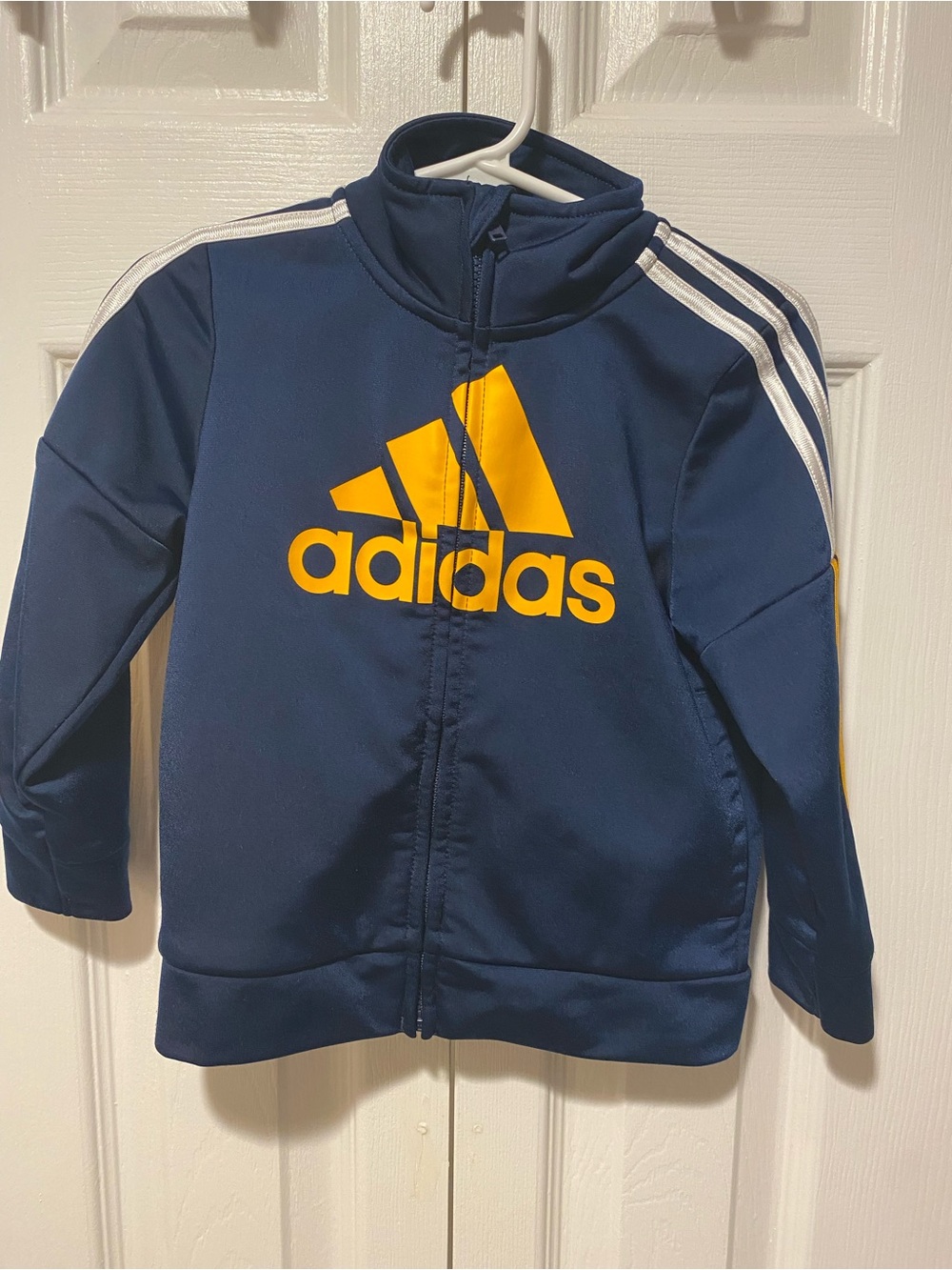 adidas Navy Blue Jacket with Yellow Logo 24M